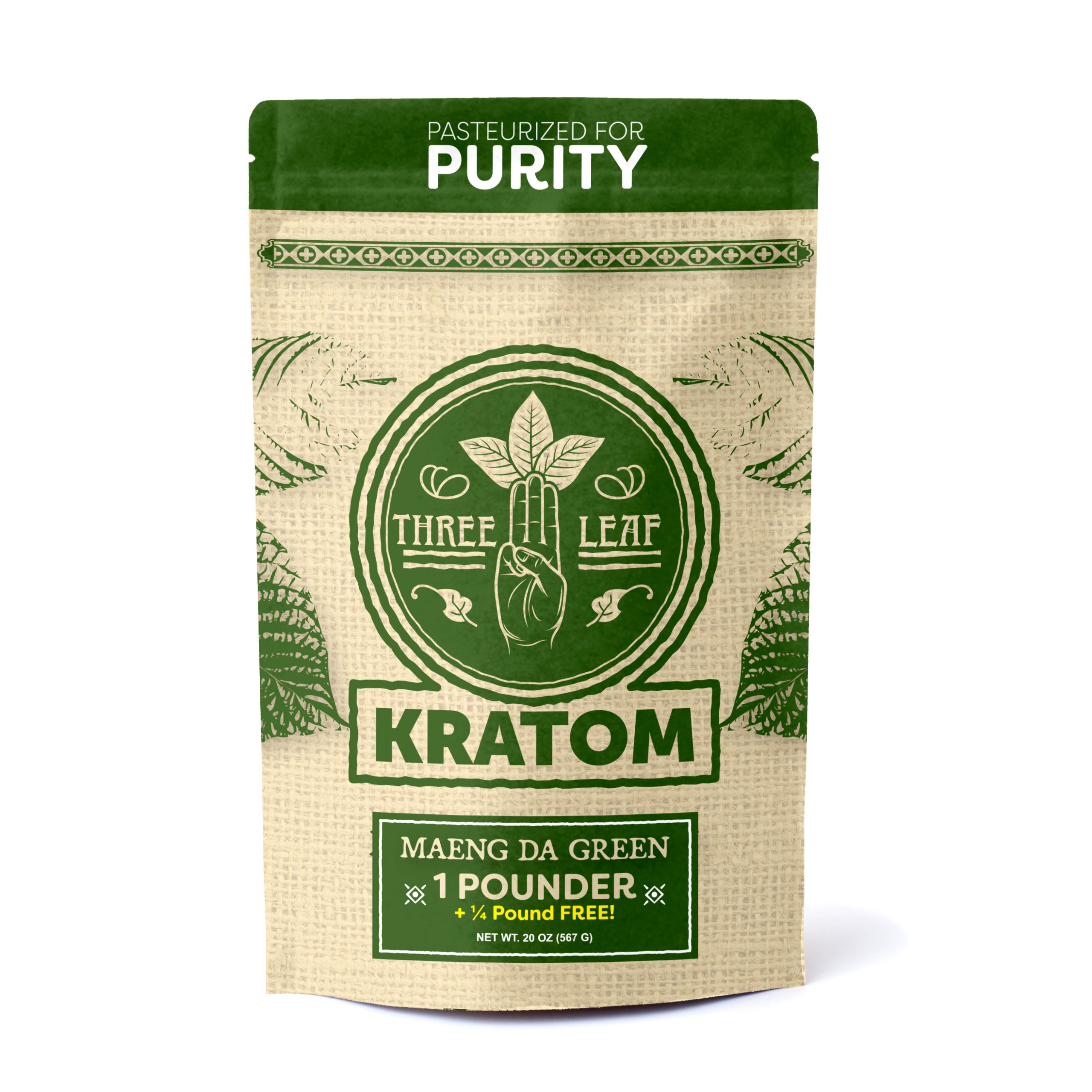 Three Leaf Maeng Da Green Kratom Powder