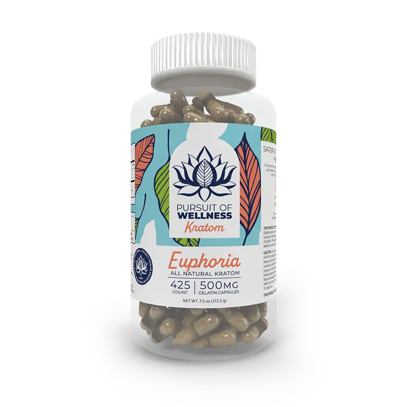 euphoria-425 pursuit of wellness euphoria kratom capsules